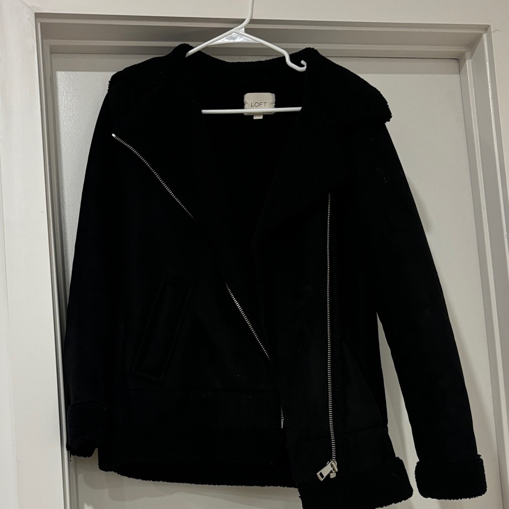 LOFT Midnight Black Teddy Jacket